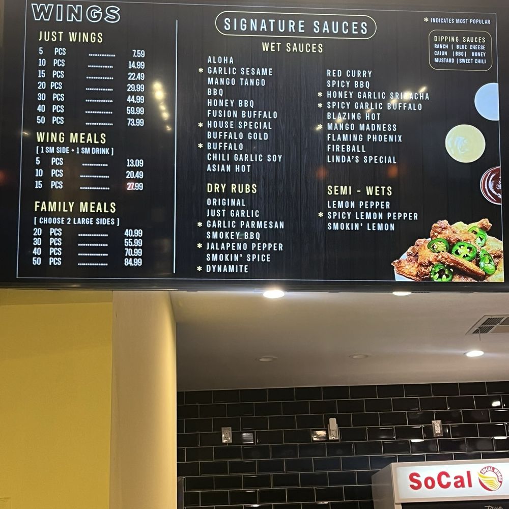 SoCal Wings - Menu - Chicken Wings Near Me - Orange, California