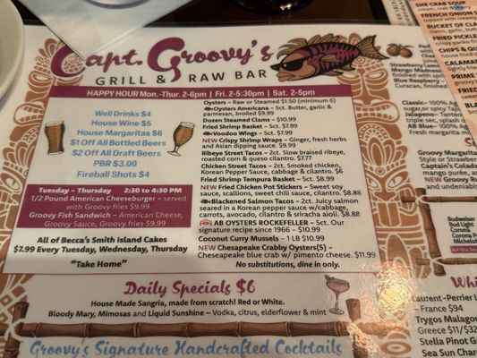 Menu photo 2 Captain Groovy's Grill & Raw Bar Norfolk, VA Menu photo 2 Captain Groovy's Grill & Raw Bar Norfolk, VA