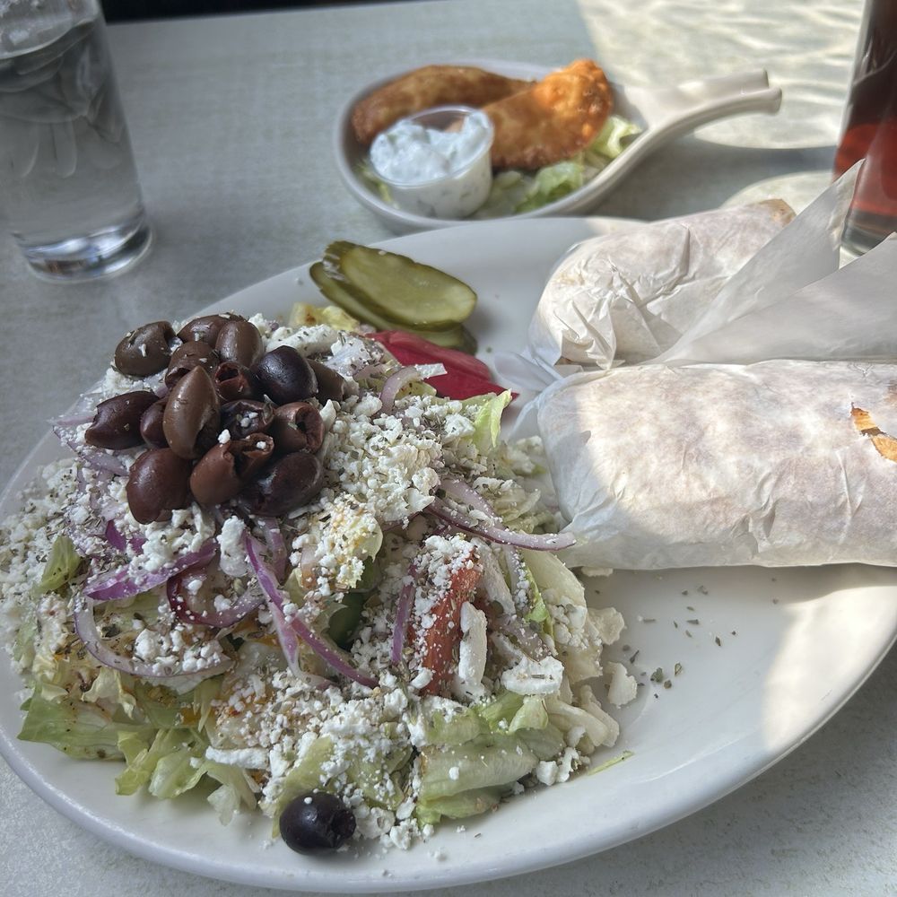 Taboon Mediterranean - GREEK SALAD and CHEESE FATAYER - Mediterranean Near Me - Long Beach, California