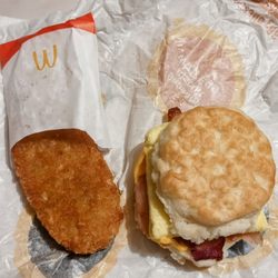 McDonald's - Bacon, Egg and Cheese Biscuit and Hash Browns