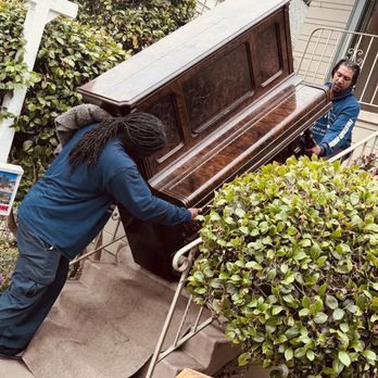 Firsthand Piano Moving - Brandon and Elliott moving a heavy antique piano - Piano Services Near Me - Oakland, California Firsthand Piano Moving - Brandon and Elliott moving a heavy antique piano - Piano Services Near Me - Oakland, California