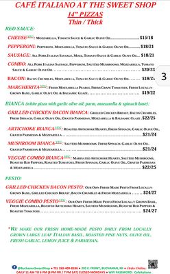 Menu photo 2 Sweet Shop Cafe Italiano Buchanan, MI Menu photo 2 Sweet Shop Cafe Italiano Buchanan, MI