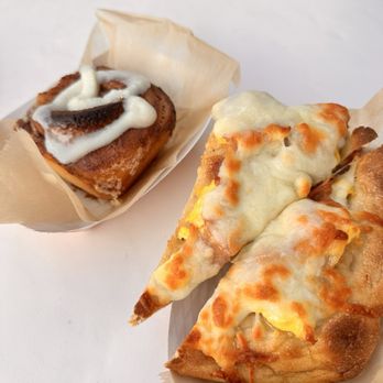 Villa Meola Coffee - Sourdough breakfast focaccia  and sourdough cinnamon roll with mascarpone frosting, all made from scratch - Coffee & Tea Near Me - Gilbert, Arizona