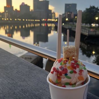 Tizzy K’s Cereal Ice Cream - Fruity pebbles flavored ice cream topped with a rice crispy treat! - Ice Cream & Frozen Yogurt Near Me - Providence, Rhode Island