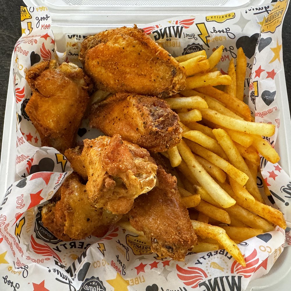 Liberty Wing Co. - Cajun dry rub wings with fries. - Chicken Wings Near Me - San Diego, California Liberty Wing Co. - Cajun dry rub wings with fries. - Chicken Wings Near Me - San Diego, California