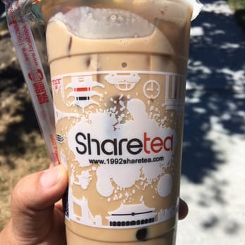 Sharetea - Hokkaido Pearl Milk Tea with pudding, less ice and 80% sweet. - Coffee & Tea Near Me - San Jose, California Sharetea - Hokkaido Pearl Milk Tea with pudding, less ice and 80% sweet. - Coffee & Tea Near Me - San Jose, California