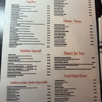 Saffron Indian Bistro - Menu - Indian Near Me - Fresno, California Saffron Indian Bistro - Menu - Indian Near Me - Fresno, California