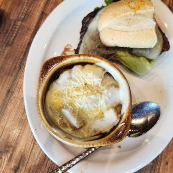 Rake's Place - French onion soup - Seafood Near Me - Zanesville, Ohio Rake's Place - French onion soup - Seafood Near Me - Zanesville, Ohio