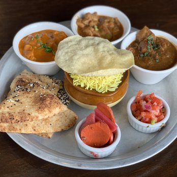 Curry Up Now Indian Restaurant and Catering - Meat Sweats Thali (~$16). - Indian Near Me - Oakland, California Curry Up Now Indian Restaurant and Catering - Meat Sweats Thali (~$16). - Indian Near Me - Oakland, California