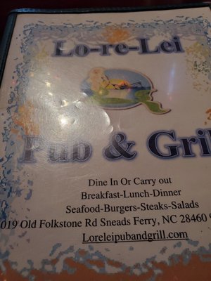 Menu photo 3 Lo-Re-Lei Pub & Grill Sneads Ferry, NC