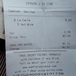 Here's my receipt. & the police after he called them on me.