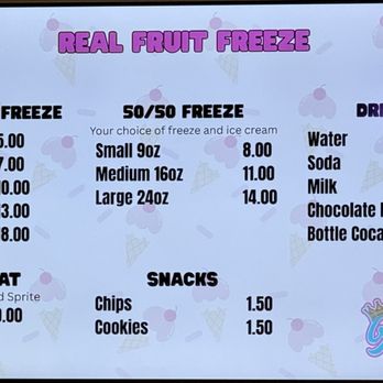 King Cones - Menu Board #1 - Ice Cream & Frozen Yogurt Near Me - Modesto, California