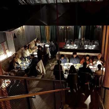 Farzi - Dining room view from upstairs seating - Indian Near Me - New York, New York Farzi - Dining room view from upstairs seating - Indian Near Me - New York, New York