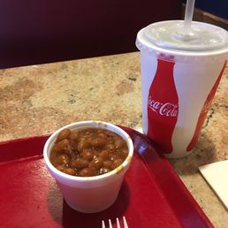 Baked beans that come with the Yukon Ham sandwich