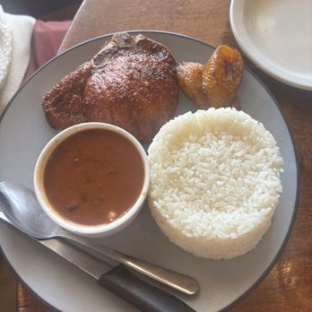 De Rican Chef - Holland Rd. - Rice, beans, and pork chop. Lunch size. - Latin American Near Me - Virginia Beach, Virginia De Rican Chef - Holland Rd. - Rice, beans, and pork chop. Lunch size. - Latin American Near Me - Virginia Beach, Virginia