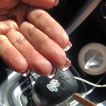 Kelly D Nails & Spa - They used the same acrylic from last time didn't bother to take it off for a new one - Nail Salons Near Me - Phoenix, Arizona