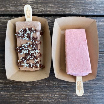 Picolé Pops - Ferrero Rocher Pop and the Strawberries and Cream Pop - Ice Cream & Frozen Yogurt Near Me - Dallas, Texas Picolé Pops - Ferrero Rocher Pop and the Strawberries and Cream Pop - Ice Cream & Frozen Yogurt Near Me - Dallas, Texas
