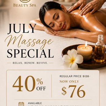 Yes Beauty Spa - Limit Time 40% OFF 60mins Massage 「Available Saturdays, Sundays & Tuesdays Only! Book now before appointments fill up! - Massage Near Me - San Mateo, California Yes Beauty Spa - Limit Time 40% OFF 60mins Massage 「Available Saturdays, Sundays & Tuesdays Only! Book now before appointments fill up! - Massage Near Me - San Mateo, California