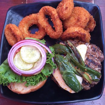 Crazee Burger - El Jacobo Burger with onion rings. - Burgers Near Me - San Diego, California Crazee Burger - El Jacobo Burger with onion rings. - Burgers Near Me - San Diego, California