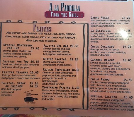 Menu photo 8 Montezuma's Mexican Restaurant Chambersburg, PA