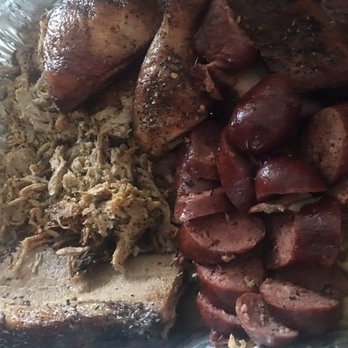 Winners BBQ - Sausages, chicken, shredded beef, ribs; brisket!  Nom nom - Barbeque Near Me - Plano, Texas