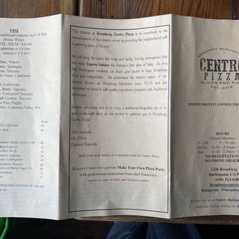 Centro Pizza - Drinks and info - Pizza Near Me - Burlingame, California Centro Pizza - Drinks and info - Pizza Near Me - Burlingame, California