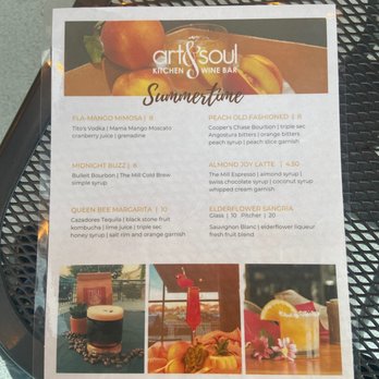 Art & Soul - Summertime Drink Menu (August 2021) - Wine Bars Near Me - Lincoln, Nebraska