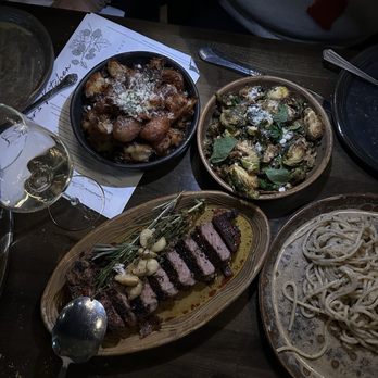 Esther's Kitchen - Steak with the brussel sprouts and smashed potatoes - Italian Near Me - Las Vegas, Nevada