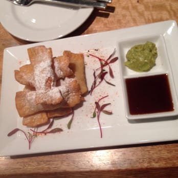 Parada - Teqeños ($12) - shrimp and cheese fried wontons with avocado sauce and panela sauce - Peruvian Near Me - Walnut Creek, California Parada - Teqeños ($12) - shrimp and cheese fried wontons with avocado sauce and panela sauce - Peruvian Near Me - Walnut Creek, California