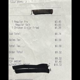 Receipt. Way too much for what was given. Receipt. Way too much for what was given.