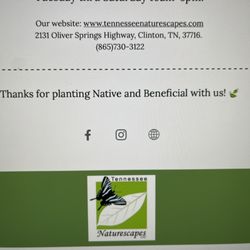 Tennessee Nature Scapes Native Plants Nursery - Hours of operation