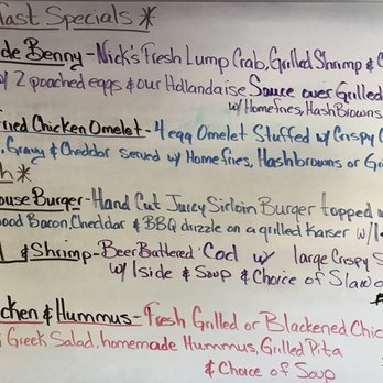 Nick's Family Diner - Specials board - Diners Near Me - Orlando, Florida