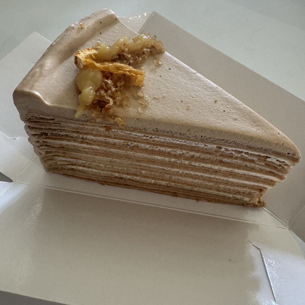 whaT’s More cake studio - Sliced Earl Grey Tea Crepe Cake - Note: It leans orange/bergamot - Custom Cakes Near Me - Sunnyvale, California whaT’s More cake studio - Sliced Earl Grey Tea Crepe Cake - Note: It leans orange/bergamot - Custom Cakes Near Me - Sunnyvale, California