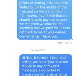 X-treme Rentals - Photo evidence of my attempts to get ahold of the apparently "really reasonable" owner Rick.