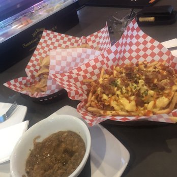 The Red Fox - Chips & salsa with loaded Mac & cheese fries - American Near Me - San Bernardino, California The Red Fox - Chips & salsa with loaded Mac & cheese fries - American Near Me - San Bernardino, California
