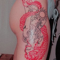 Wookie Style Tattoo - Wookies original dragon all I asked for was that it was red. He is amazing got the whole thing done in 2 1/2 hrs.