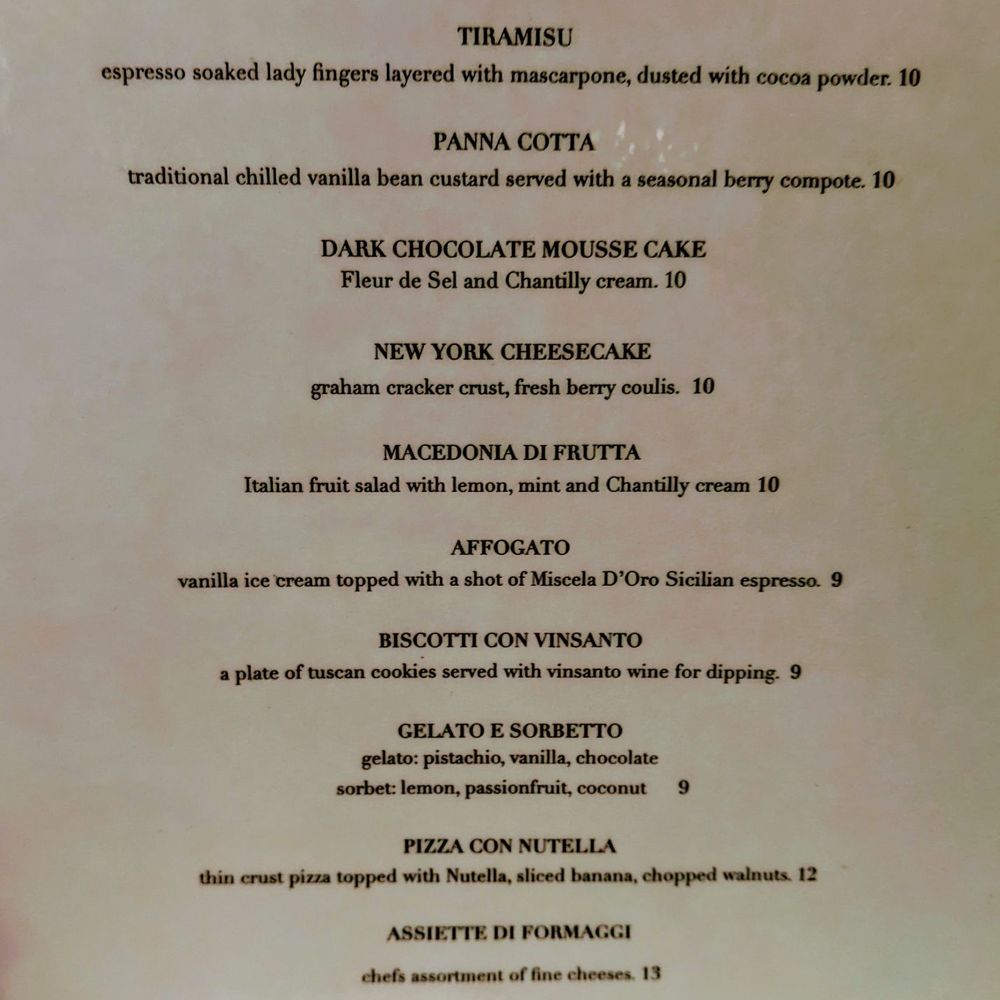 3 Giovani - Dessert Menu - Pizza Near Me - New York, New York