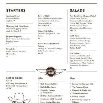 Buffalo Bar - Menu - Bars Near Me - Brisbane, QLD
