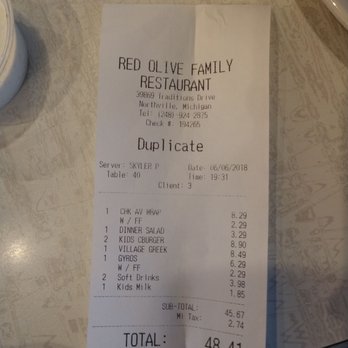 Red Olive - Overpriced, lacks server training and needs to have some sort of management there. Not worth your time nor your hard earned money. - Mediterranean Near Me - Northville, Michigan Red Olive - Overpriced, lacks server training and needs to have some sort of management there. Not worth your time nor your hard earned money. - Mediterranean Near Me - Northville, Michigan