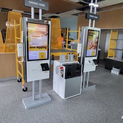 In the near future, the kiosk will be able to take cash payment,  besides credit cards.