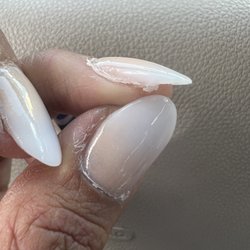Gallup Nails & Spa - Didn't clean or shape them or drill the product from under and still product on my nails