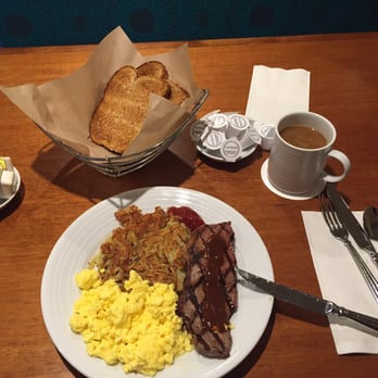 Pyramid Cafe - New York steak and eggs 17$, coffee 3.5$ extra - Burgers Near Me - Las Vegas, Nevada