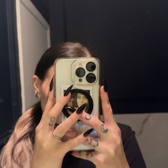 Nailvibe Cool Springs - I got black medium stiletto gel x extensions - Nail Salons Near Me - Franklin, Tennessee Nailvibe Cool Springs - I got black medium stiletto gel x extensions - Nail Salons Near Me - Franklin, Tennessee
