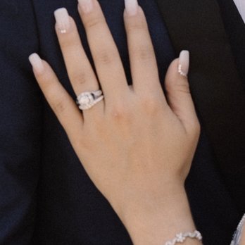 Naild It London - My gel-x wedding nails. Hombre with jewel accents. - Nail Salons Near Me - Glendale, California Naild It London - My gel-x wedding nails. Hombre with jewel accents. - Nail Salons Near Me - Glendale, California