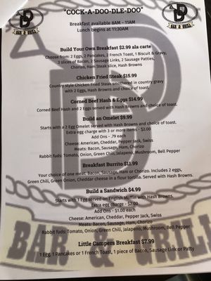 Menu photo 1 Double D Bar & Grill Payson, AZ