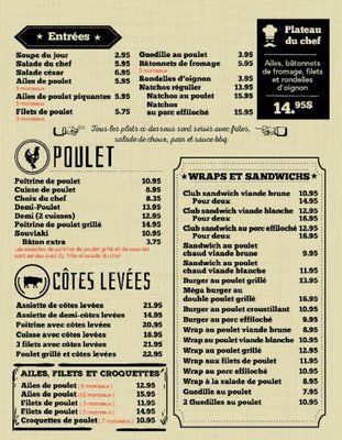 Menu photo 4 Coq O Bec Mirabel, QC