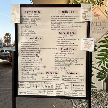 Sweet Straw - Menu 12/23/2023 - Bubble Tea Near Me - Napa, California