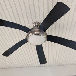 Lowe's Home Improvement - Fan with a broken glass globe.