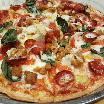 Pieology Pizzeria Redlands - Whole wheat crust wasn't too bad. Definitely ask for extra crispy when getting roasted red peppers as a topping. $8.49 - Pizza Near Me - Redlands, California Pieology Pizzeria Redlands - Whole wheat crust wasn't too bad. Definitely ask for extra crispy when getting roasted red peppers as a topping. $8.49 - Pizza Near Me - Redlands, California