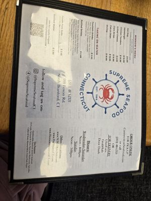 Menu photo 1 Supreme Seafood Restaurant North Branford, CT Menu photo 1 Supreme Seafood Restaurant North Branford, CT